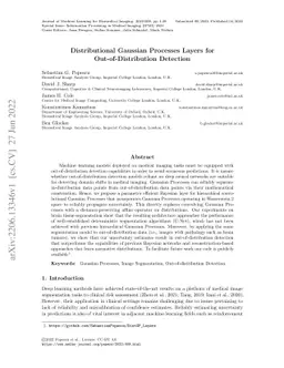 Distributional Gaussian Processes Layers for Out-of-Distribution
  Detection