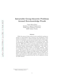 Intractable Group-theoretic Problems Around Zero-knowledge Proofs