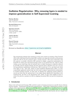 Guillotine Regularization: Why removing layers is needed to improve
  generalization in Self-Supervised Learning