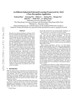 An Efficient Industrial Federated Learning Framework for AIoT: A Face
  Recognition Application