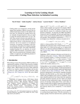 Learning To Cut By Looking Ahead: Cutting Plane Selection via Imitation
  Learning