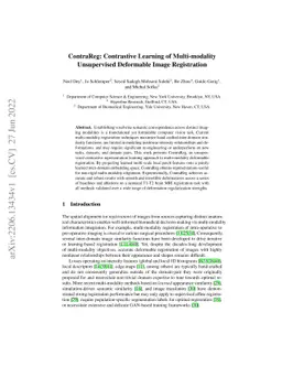 ContraReg: Contrastive Learning of Multi-modality Unsupervised
  Deformable Image Registration