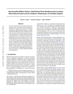 Interpretable Hidden Markov Model-Based Deep Reinforcement Learning
  Hierarchical Framework for Predictive Maintenance of Turbofan Engines