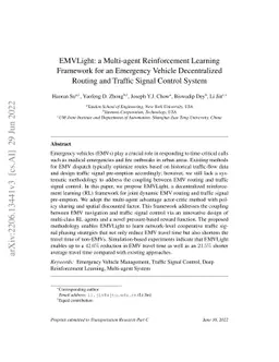 EMVLight: a Multi-agent Reinforcement Learning Framework for an
  Emergency Vehicle Decentralized Routing and Traffic Signal Control System