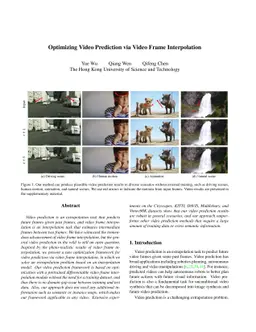 Optimizing Video Prediction via Video Frame Interpolation