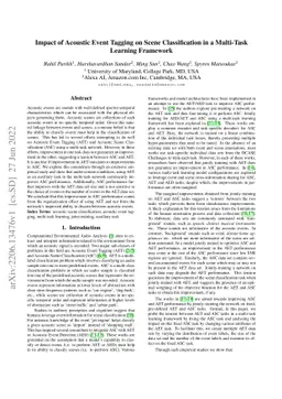 Impact of Acoustic Event Tagging on Scene Classification in a Multi-Task
  Learning Framework