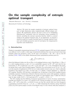 On the sample complexity of entropic optimal transport