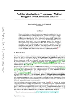 Auditing Visualizations: Transparency Methods Struggle to Detect
  Anomalous Behavior