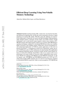 Efficient Deep Learning Using Non-Volatile Memory Technology