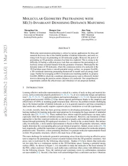 Molecular Geometry Pretraining with SE(3)-Invariant Denoising Distance
  Matching