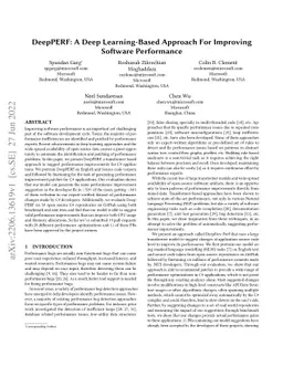 DeepPERF: A Deep Learning-Based Approach For Improving Software
  Performance