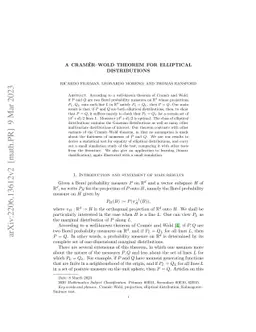 A Cramér-Wold theorem for elliptical distributions