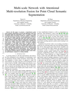Multi-scale Network with Attentional Multi-resolution Fusion for Point
  Cloud Semantic Segmentation