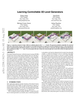 Learning Controllable 3D Level Generators