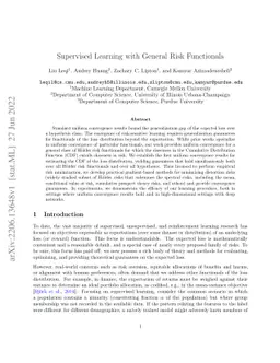 Supervised Learning with General Risk Functionals