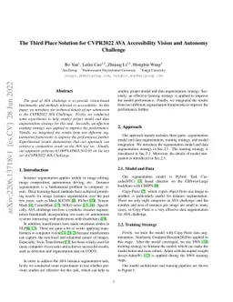 The Third Place Solution for CVPR2022 AVA Accessibility Vision and
  Autonomy Challenge