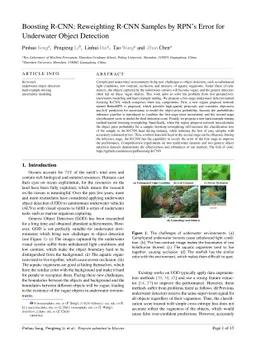Boosting R-CNN: Reweighting R-CNN Samples by RPN's Error for Underwater
  Object Detection