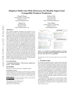 Adaptive Multi-view Rule Discovery for Weakly-Supervised Compatible
  Products Prediction