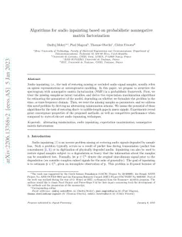 Algorithms for audio inpainting based on probabilistic nonnegative
  matrix factorization