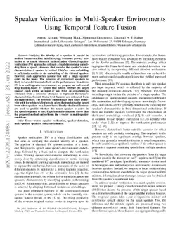 Speaker Verification in Multi-Speaker Environments Using Temporal
  Feature Fusion