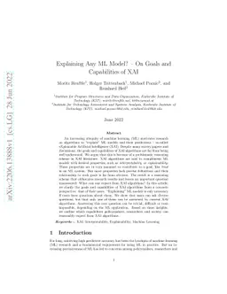 Explaining Any ML Model? -- On Goals and Capabilities of XAI