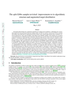 The split Gibbs sampler revisited: improvements to its algorithmic
  structure and augmented target distribution