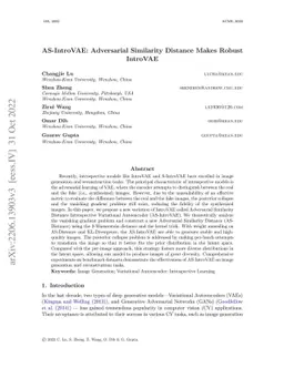 AS-IntroVAE: Adversarial Similarity Distance Makes Robust IntroVAE