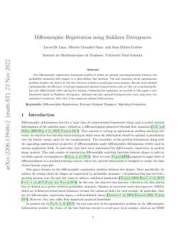 Diffeomorphic Registration using Sinkhorn Divergences