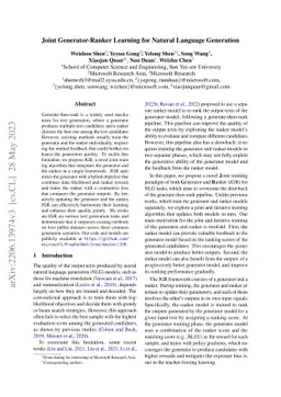 Joint Generator-Ranker Learning for Natural Language Generation