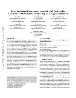 Label-enhanced Prototypical Network with Contrastive Learning for
  Multi-label Few-shot Aspect Category Detection