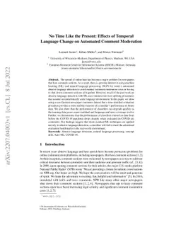 No Time Like the Present: Effects of Language Change on Automated
  Comment Moderation