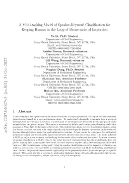 A Multi-tasking Model of Speaker-Keyword Classification for Keeping
  Human in the Loop of Drone-assisted Inspection