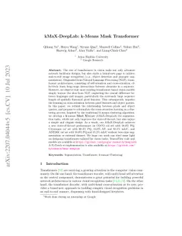 kMaX-DeepLab: k-means Mask Transformer