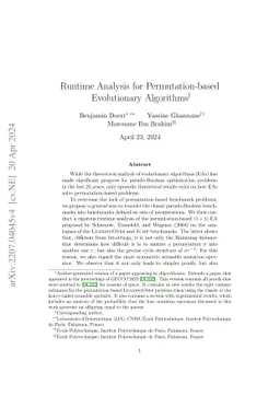 Runtime Analysis for Permutation-based Evolutionary Algorithms