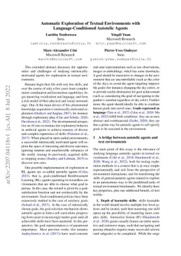 Automatic Exploration of Textual Environments with Language-Conditioned
  Autotelic Agents