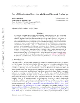Out of Distribution Detection via Neural Network Anchoring