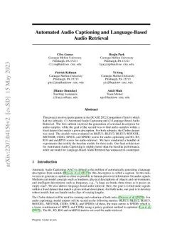 Automated Audio Captioning and Language-Based Audio Retrieval