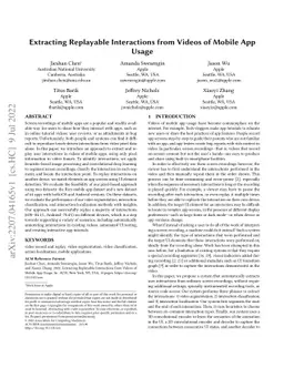 Extracting Replayable Interactions from Videos of Mobile App Usage