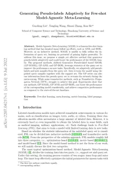 Generating Pseudo-labels Adaptively for Few-shot Model-Agnostic
  Meta-Learning