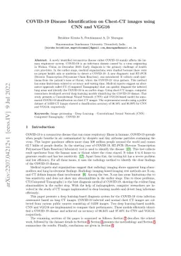 COVID-19 Disease Identification on Chest-CT images using CNN and VGG16