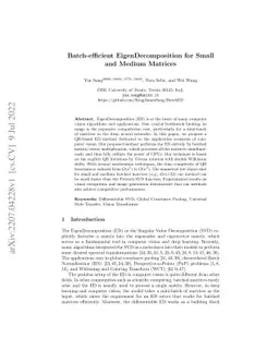 Batch-efficient EigenDecomposition for Small and Medium Matrices