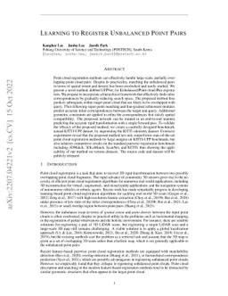Learning to Register Unbalanced Point Pairs