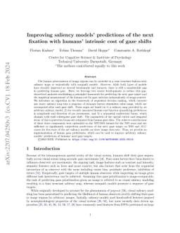 Improving saliency models' predictions of the next fixation with humans'
  intrinsic cost of gaze shifts