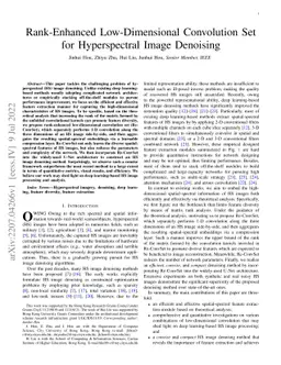 Rank-Enhanced Low-Dimensional Convolution Set for Hyperspectral Image
  Denoising