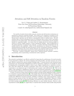 Attention and Self-Attention in Random Forests