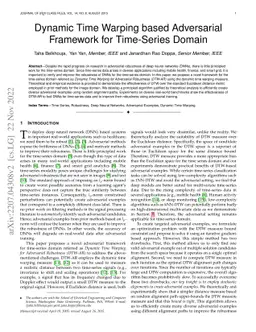 Dynamic Time Warping based Adversarial Framework for Time-Series Domain