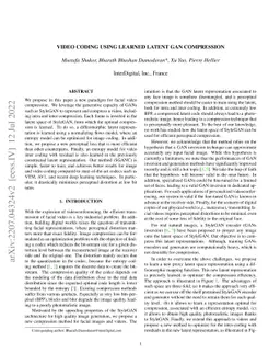 Video Coding Using Learned Latent GAN Compression