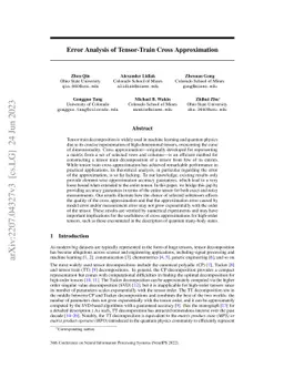 Error Analysis of Tensor-Train Cross Approximation