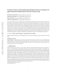 Freedom to Choose: Understanding Input Modality Preferences of People
  with Upper-body Motor Impairments for Activities of Daily Living