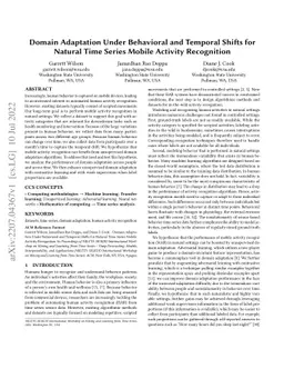 Domain Adaptation Under Behavioral and Temporal Shifts for Natural Time
  Series Mobile Activity Recognition